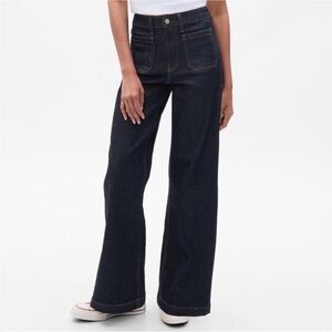 GAP Dark Blue Flare & Wide Leg Jeans